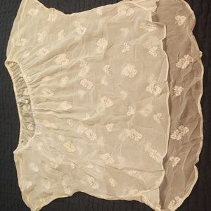 Anthropology Sheer Embroidered Shirt